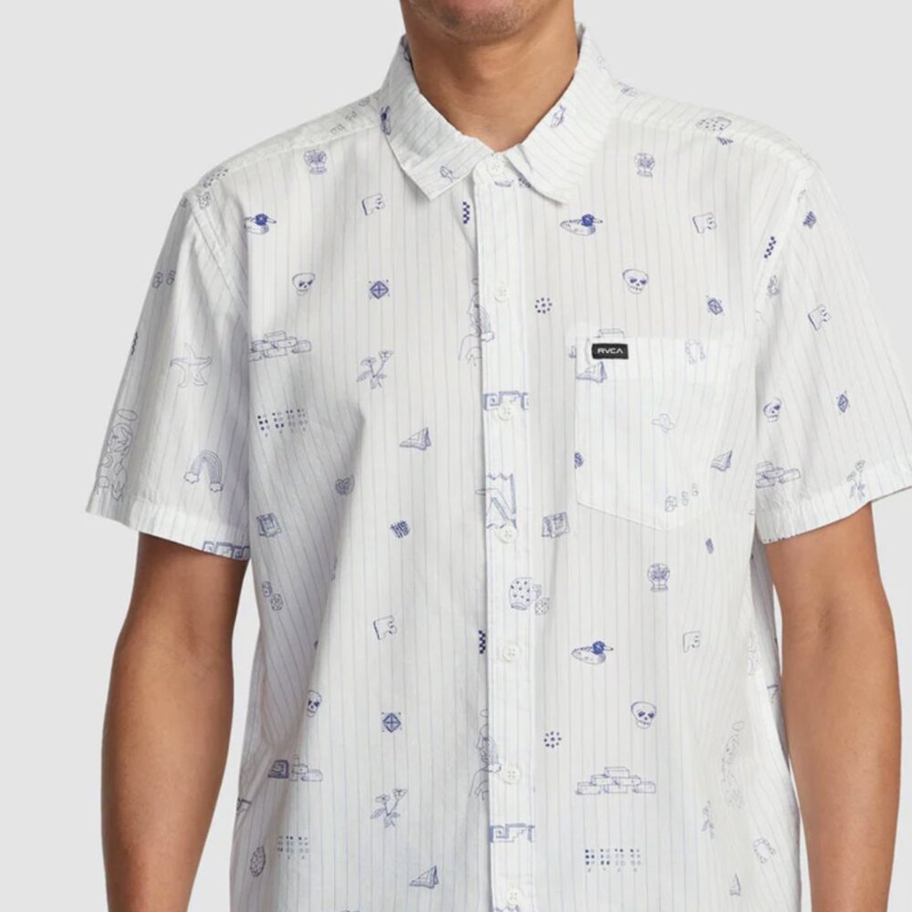 College Ruled Short Sleeve Woven Shirt
